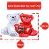 Double Bear Hug Heart Foil Balloon Decoration with Mini Balloons for Weddings