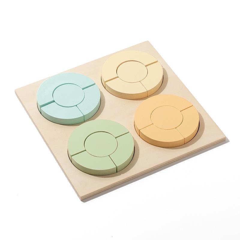 Toddlers Montessori Wooden Shape Puzzles Toys Matching Geometry Panel Sensory Sorting Learning Education Kindergarten Materials