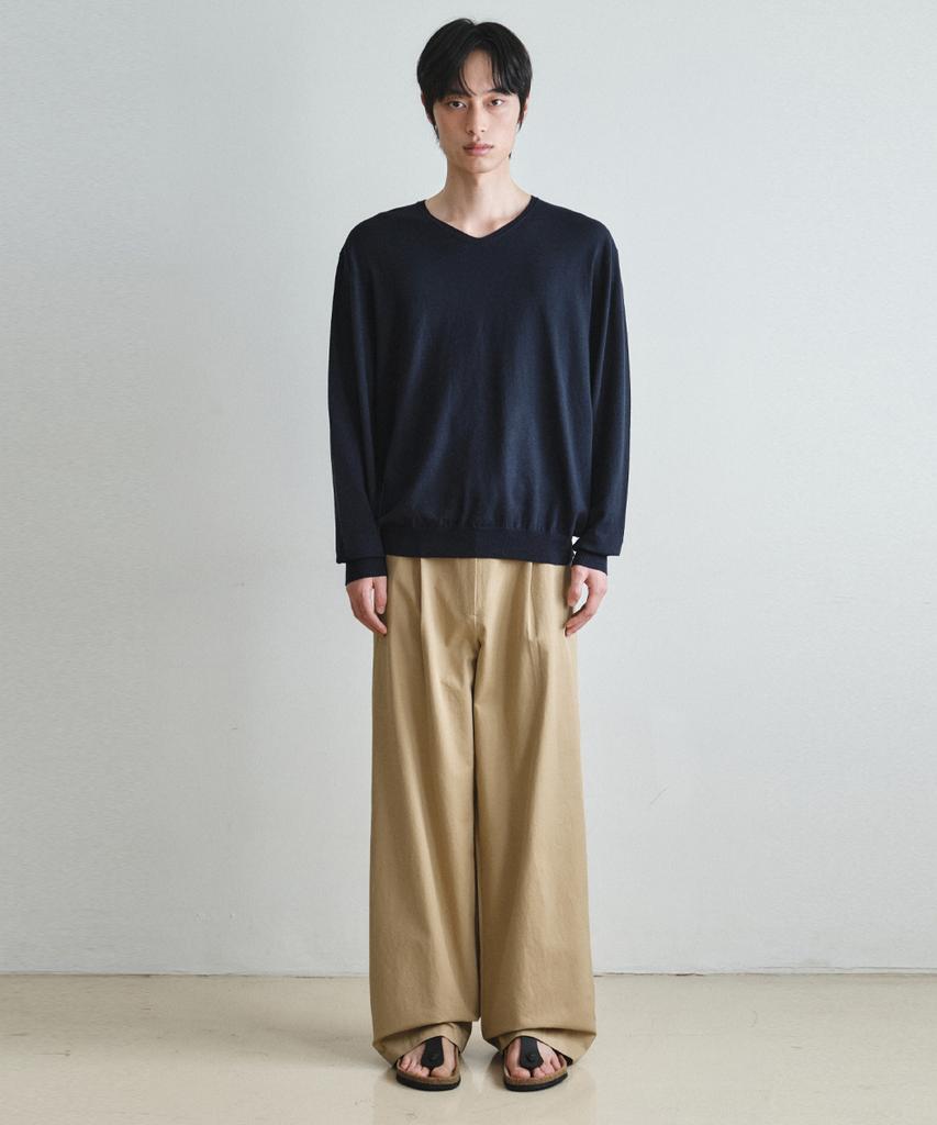 Wednesday Oasis Washable Minimal V-Neck Knit_Navy(Wc26-Kn20)