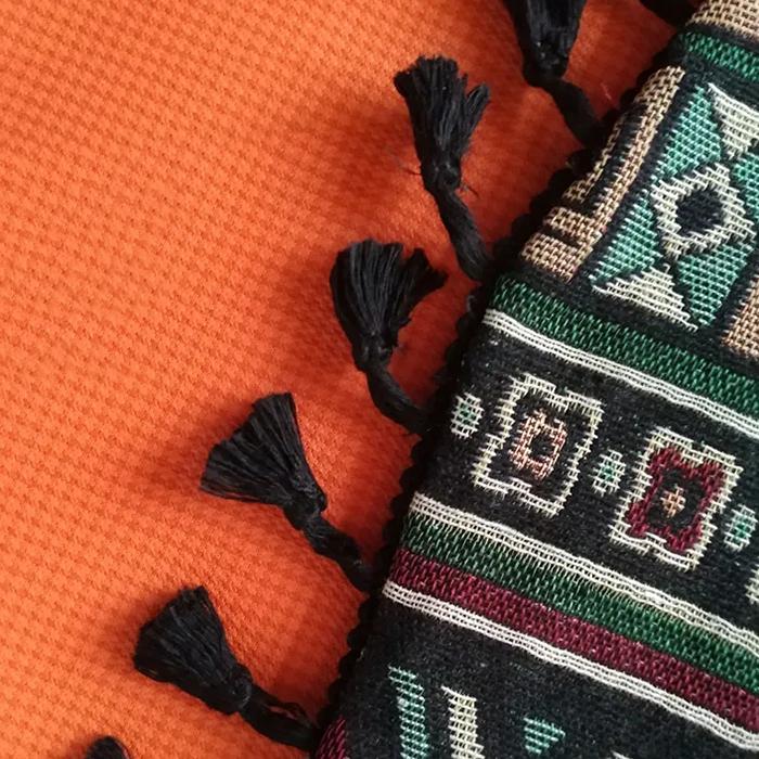 WTEMPO Große Kapazität Einzelne Schultertaschen im Ethno-Stil Damen Umhängetaschen aus Jacquard-Bohemien-Stil mit Fransenstoff