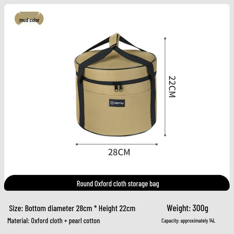 Large Outdoor Cookware & Tableware Set with Anti-Collision Gas Canister Storage and Insulated Picnic Handbag