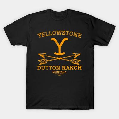 Maglietta Yellowstone Dutton Ranch Magliette Serie TV Magliette Grafica Cool Western Cowboy Maglietta Uomo Oversize Ropa Hombre Magliette