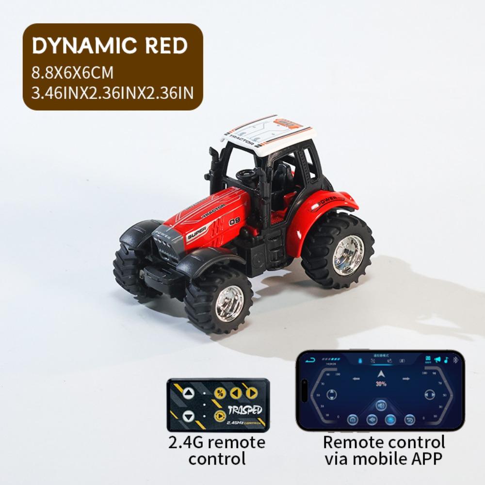Remote Control Car Engineering Vehicle 2.4G Transport Truck 1:64 Alloy Farm Tractor  Desktop Toy