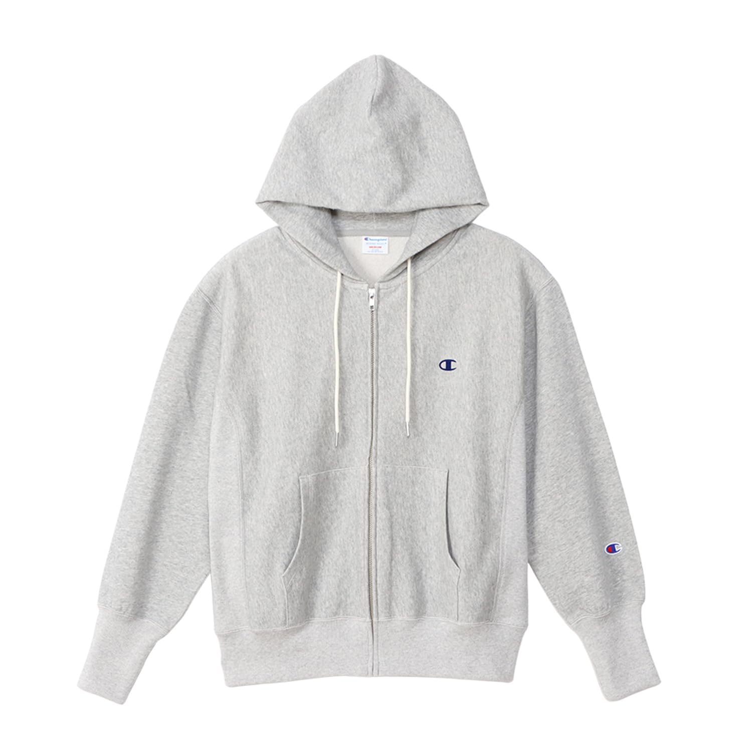 

Champion Long Sleeve Cotton 10oz Reverse Zip Hooded Sweatshirt with Oxford Size L Women s 100% Weave® One-Point Logo, Gray, (CW-Y111)