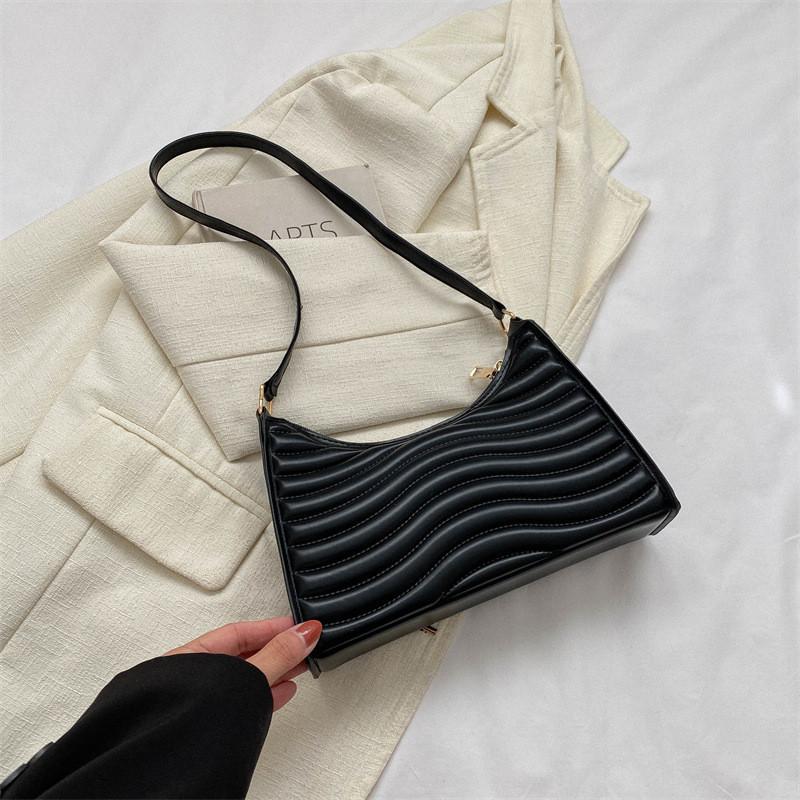 Trendy Urban Minimalist Pu Shoulder Bag For Women 2024 Chic Ins Dumpling Bag чёрный