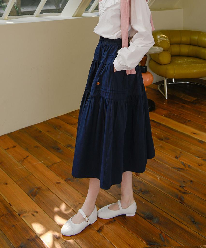 Pigment Cotton Tiered Frill Skirt (Kysk2508104)