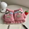 Children's Winter Warm Knitted Flip-Top Cartoon Half-Finger Gloves