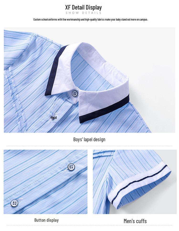 Set Uniforme Estiva Stile Britannico per Ragazzi e Ragazze - Camicia a Maniche Corte, Perfetto per le Foto della Maturità della Scuola Primaria