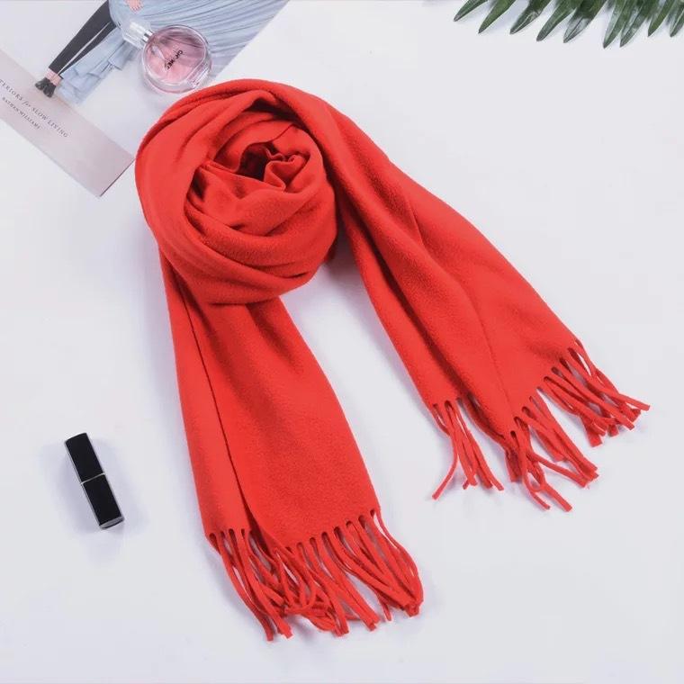 Niche Solid Color Imitation Cashmere Scarf Japanese And Korean Women'S Simple Light Luxury Temperament Scarf Shawl Can Be Printed Logo