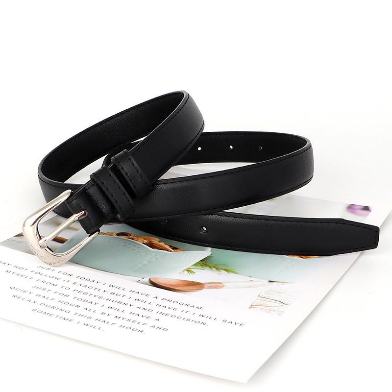 Retro Solid Fashionable Color Silver Buckle Woman Belt For Daily Wear Casual