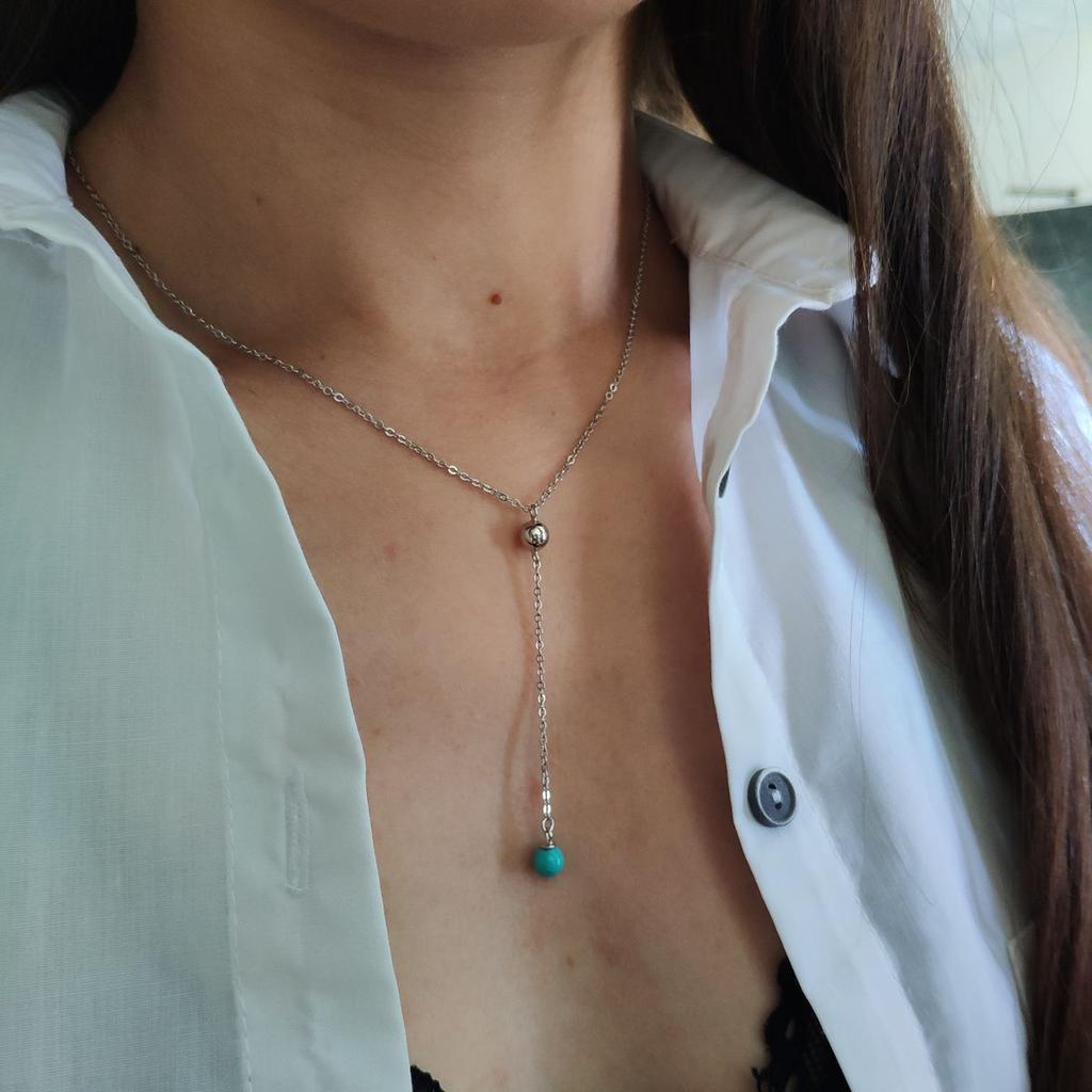 Colier din argint cu turcoaz, greutate produs 3,04 g (2146865)