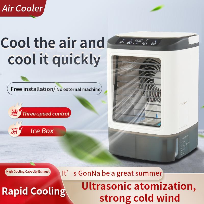Portable Air Conditioner 3-Speed Desktop Dual Spray Ultrasonic Atomization Mini Air Cooler 900ML Water Tank for Bedroom Office