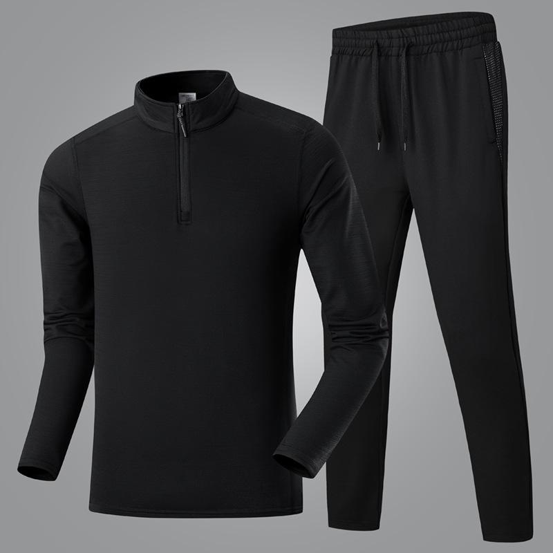 Men's Long Sleeve Sports T-shirt & Trousers Set - Casual Fitness Running Outfit
