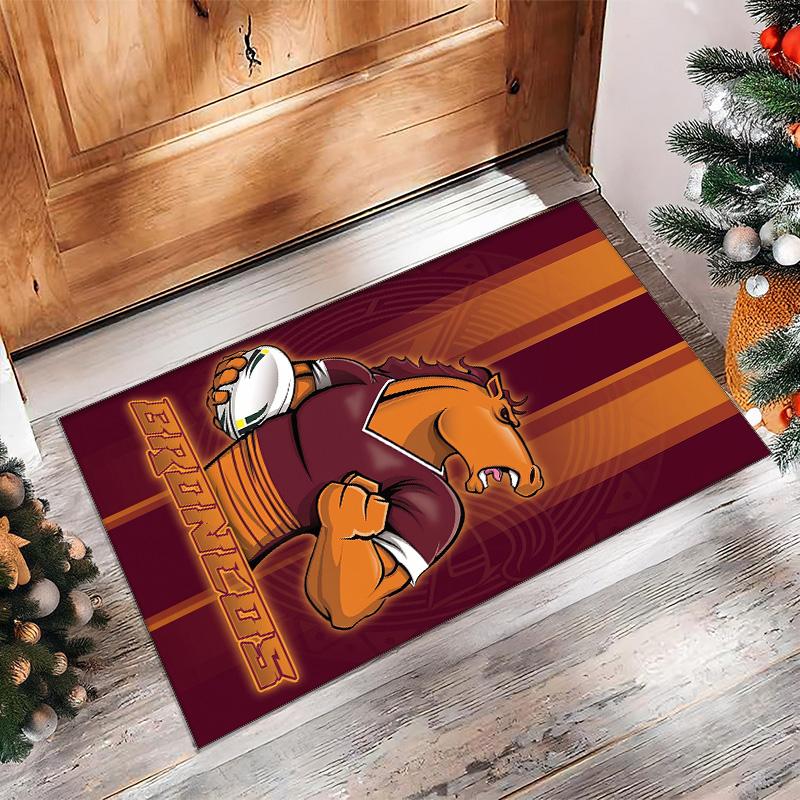 Brisbane Broncos Crystal Velvet Carpet Soft Anti?Slip Floor Mat Comfortable Home Living Room Bedroom Decor Rug