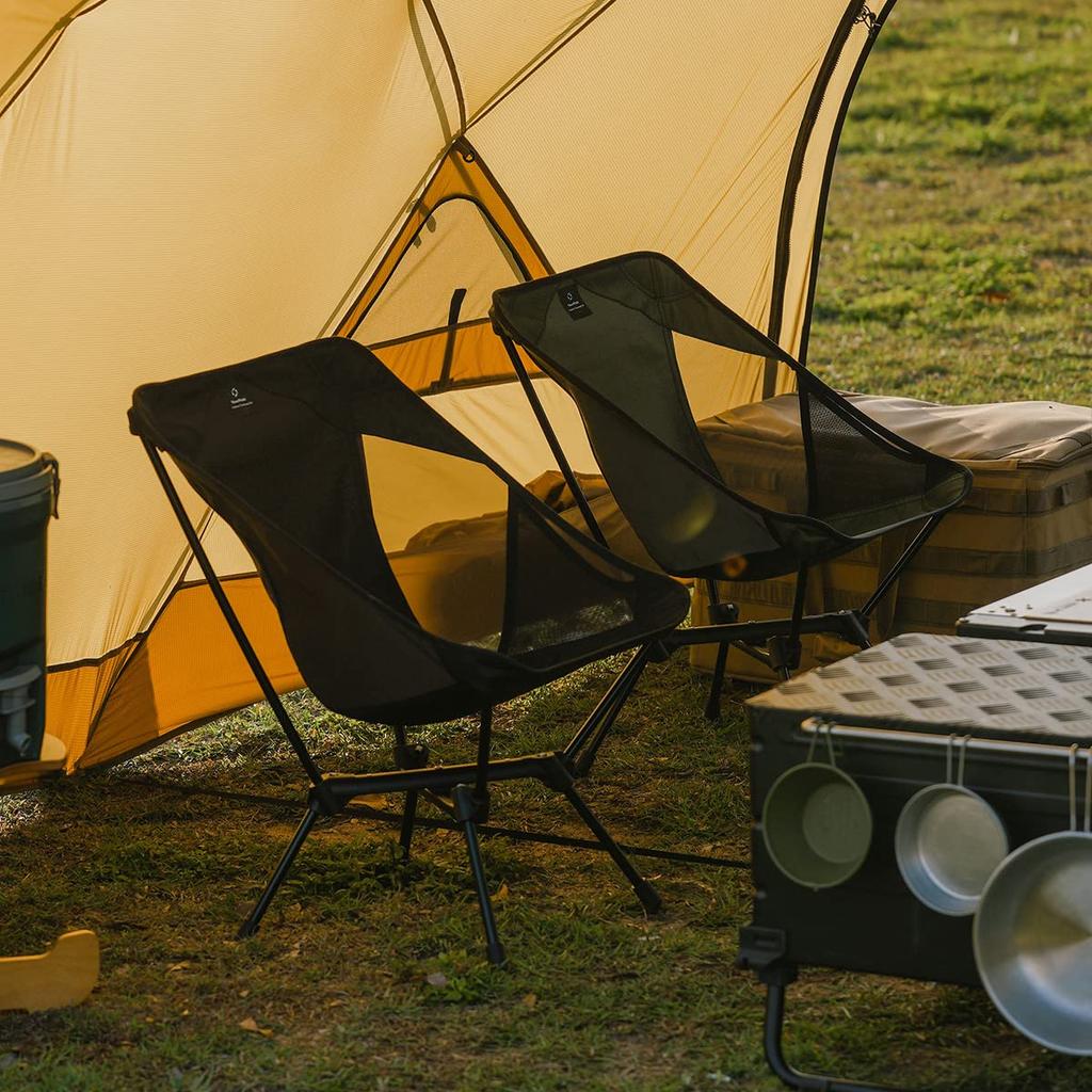Thous Winds Outdoor Folding Camping Low High Height Load Capacity Storage Bag Included Chair, Chair, Chair, Chair, Adjustable, Lightweight, Compact,