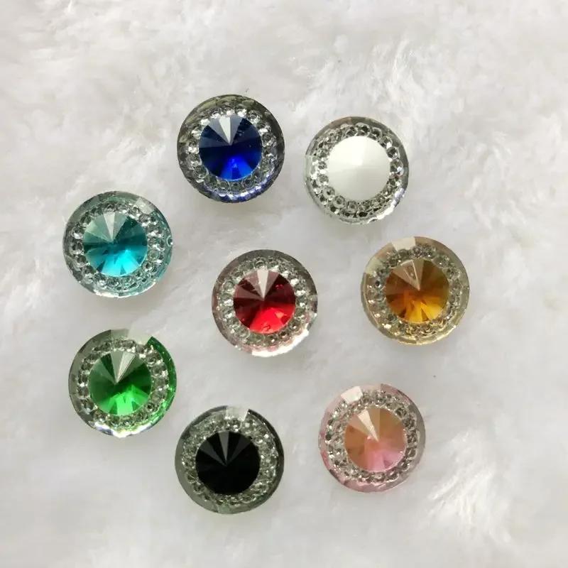 80 Stück 12mm Kristall Strass zweifarbig Strasssteine DIY Kreisförmige flache Rückseite Harz Handwerk für Hochzeitsdekoration -A67
