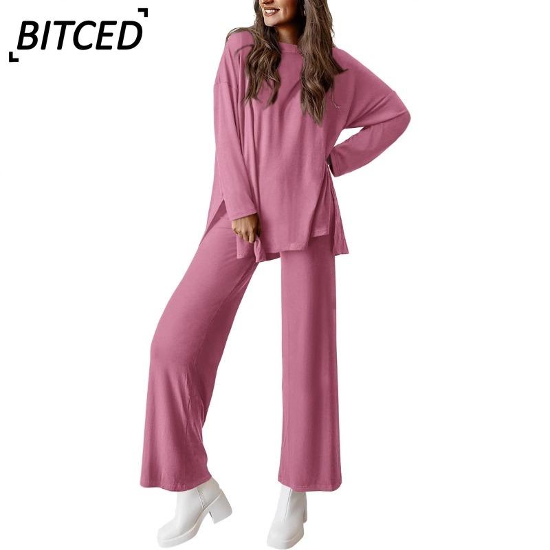 BITCED Women's Fashion Casual Long Sleeve O-Neck Pants Suits
