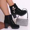 Trend Women Casual Outdoor High Heel Ankle Boots Autumn Winter Woman 2025 New Fashion Comfortable Short Boots Shoes for Women