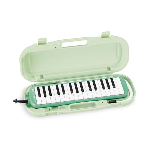 SUZUKI MXA-32G Melodion Alto 32-Key Melodion Harmonica, Pastel Green, Lightweight Body with Hard Case