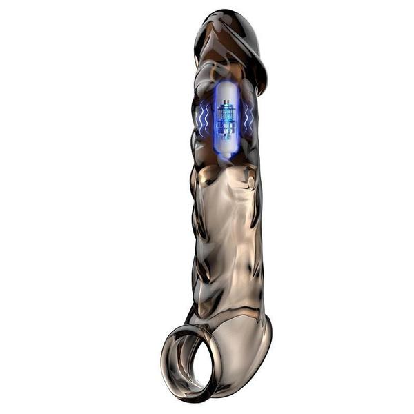 1ks silikonový návlek na penis s kroužkem pro zvětšení penisu, dobíjecí opakovaně použitelný zvětšovač penisu s realistickou texturou, doplňky pro dospělé se zpožděnou ejakulací