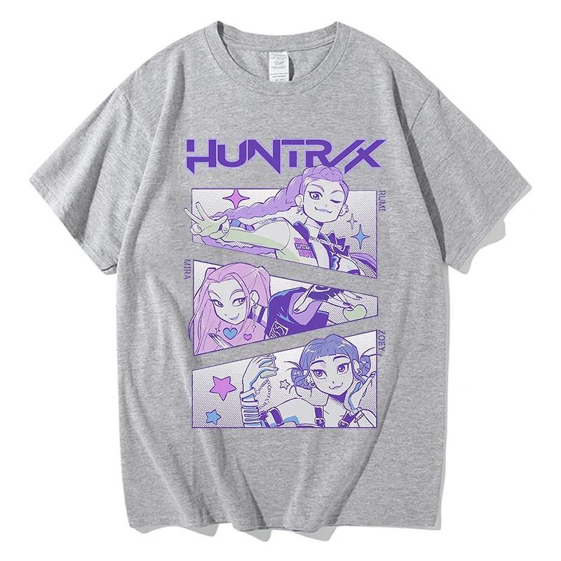 Trend Loose Tops Unisex Street Hip Hop Fashion Casual T-Shirt Anime K-Pop Demon Hunters Tees Harajuku O-neck Casual Shirt Gift