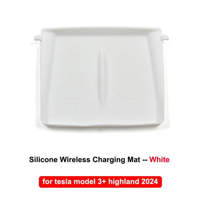 For Tesla Model Y Juniper 2025 Model 3 Highland 2025 Silicone Wireless Charging Pad Charger Protect Cover Non-Slip Dust-Proof