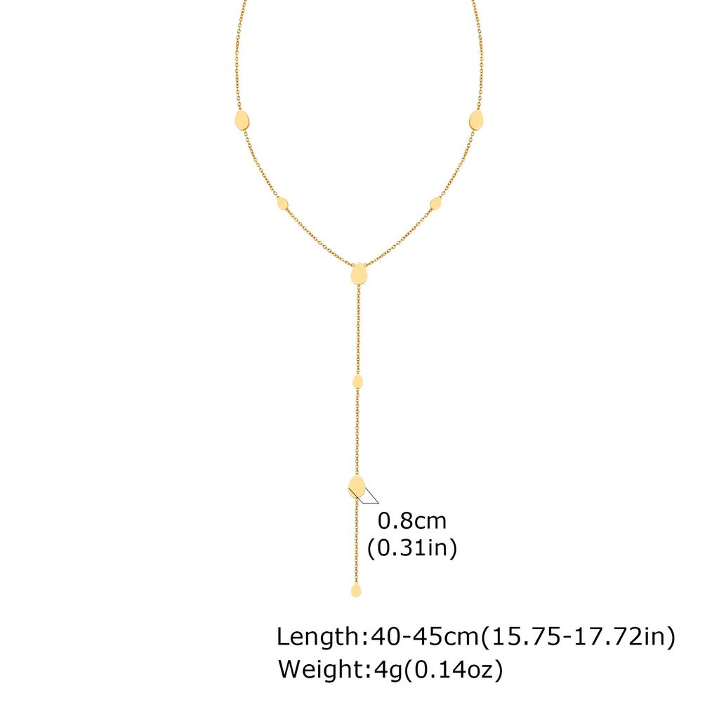 Heart Drop Lariat Chain Necklace For Women, Y Shape Long Chain Stainlss Steel 18K Gold Color Layered Jewelry