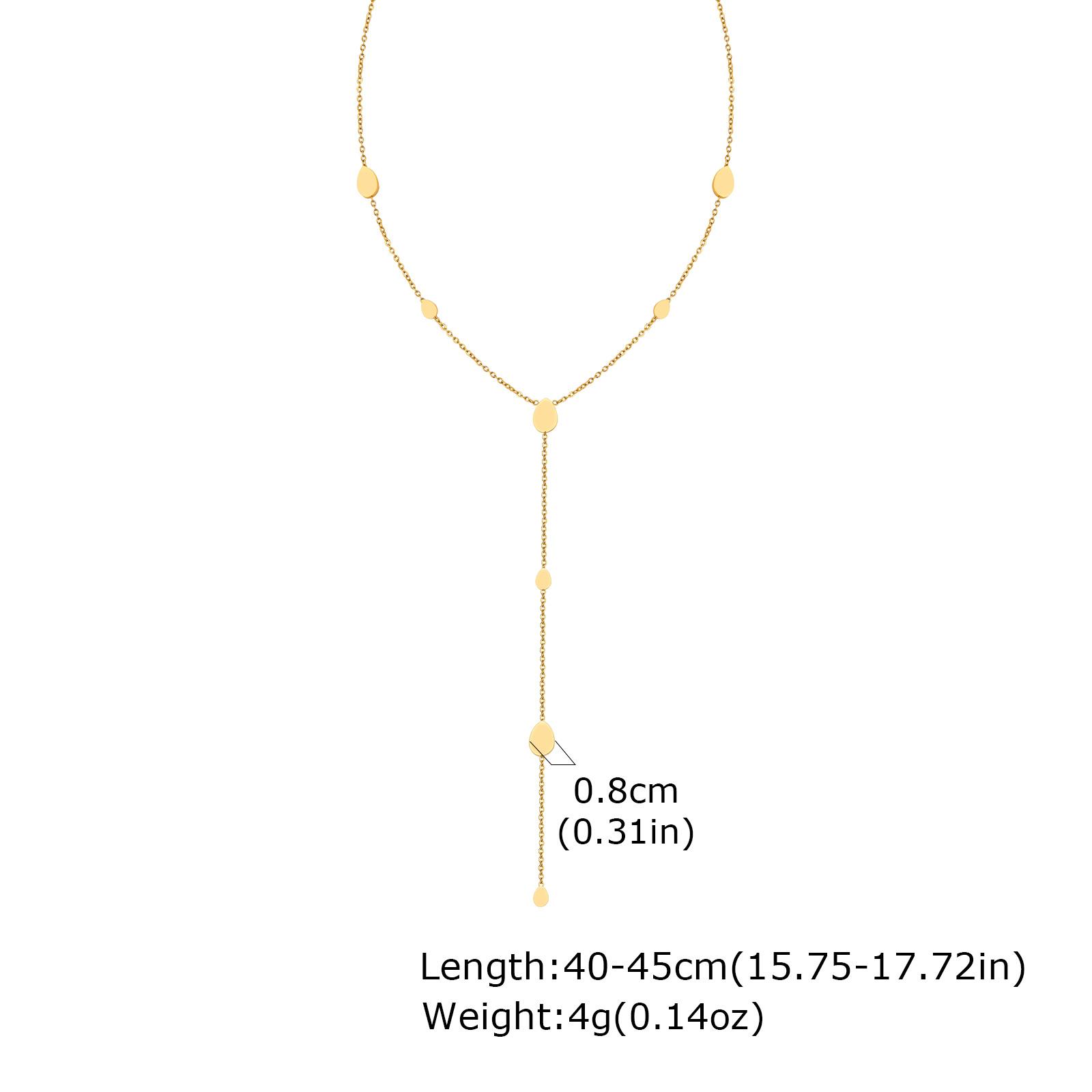 

Heart Drop Lariat Chain Necklace For Women, Y Shape Long Chain Stainlss Steel 18K Gold Color Layered Jewelry