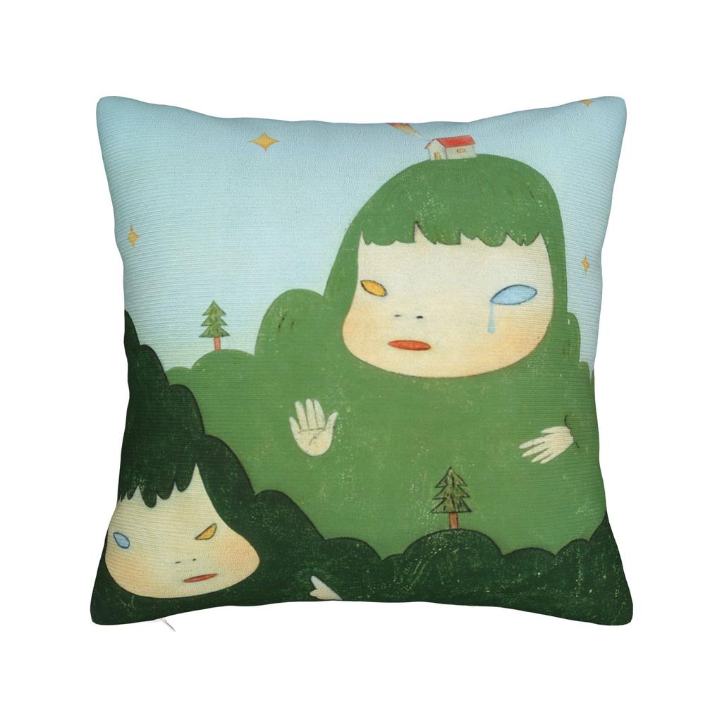 Art Yoshitomo Nara Printed Pillowcase Cushion Cover Throw Pillow Cover Warm Bed Decoration Square Multiple Sizes