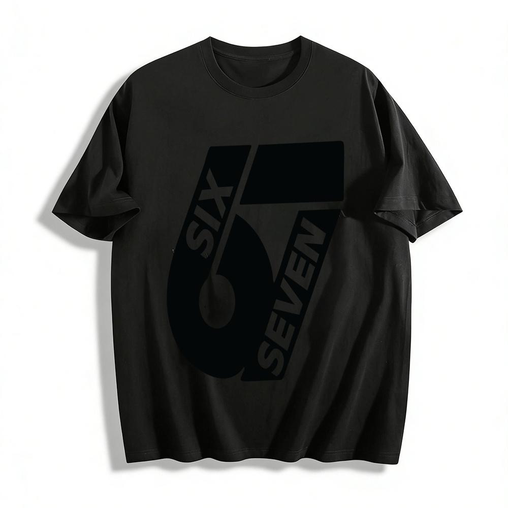 

Vintage Street Style Number 67 Print Casual Short Sleeve T-shirt Pure cotton T-shirt XXS