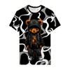 Summer Round Neck Cute Bear Graphic 3D Print Top Fashionable Casual Short Sleeved Men's T-shirts