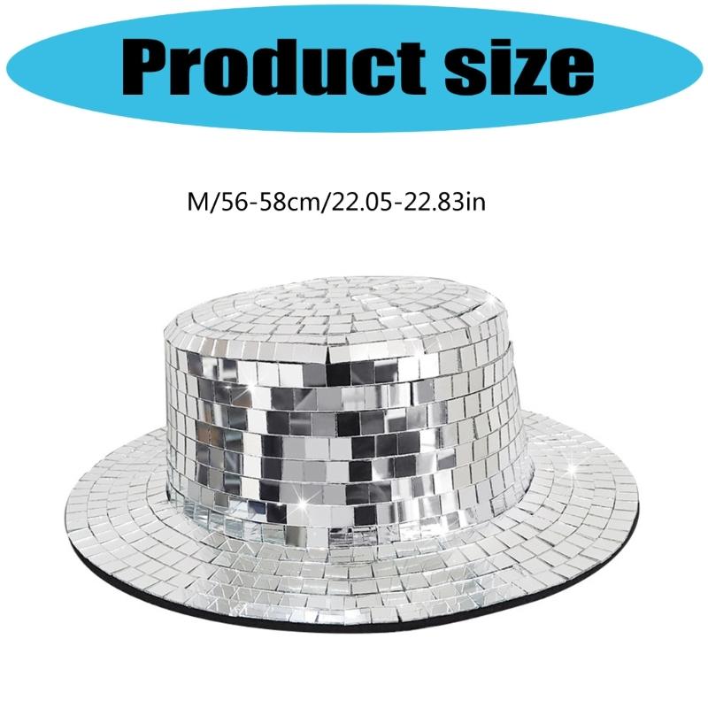 Disco Geometrischer Spiegelnder Fischerhut mit Dynamischem Lichteffekt für Nachtpartys und Bühnenauftritte Ganzjahresnutzung