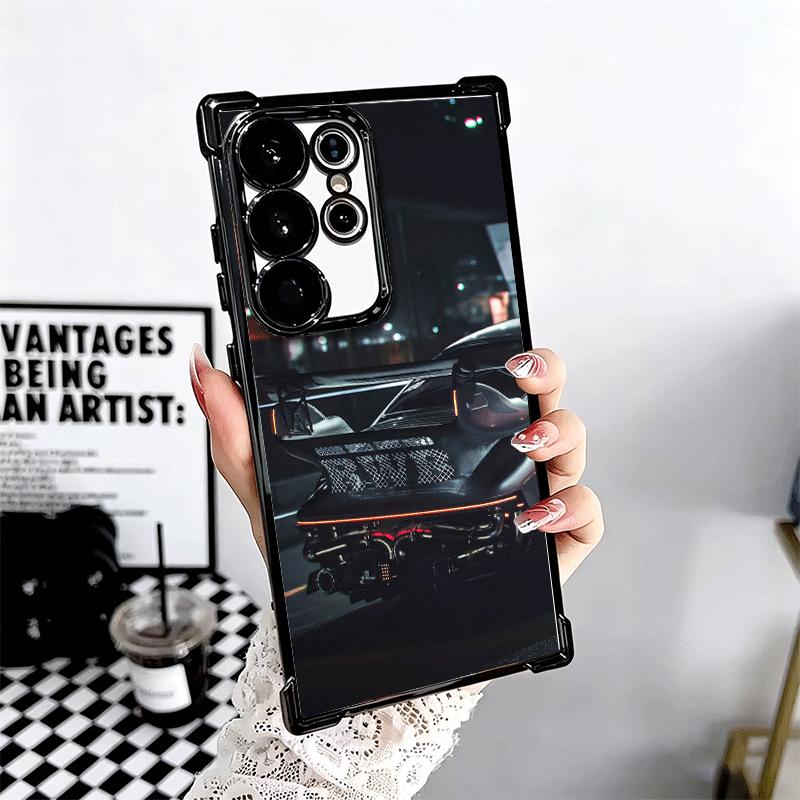 Sports Car RWB Cool Plating Phone Case For Samsung Galaxy S24 S25 FE S26 Edge S23 Ultra S22 S21 Plus S20 Anti-Fall Airabag Cover