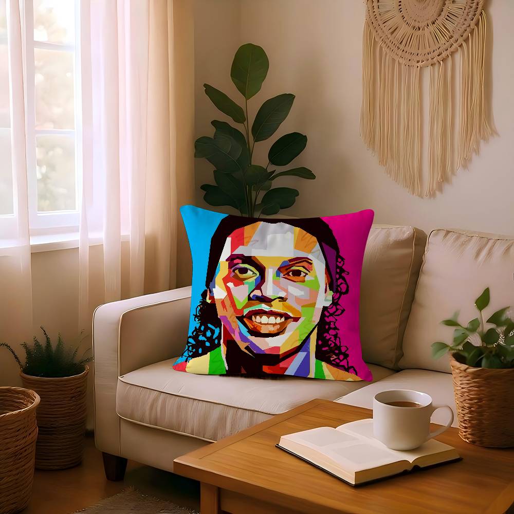 R-Ronaldinho Sport Football Star Pillow Cushion Cover Pillowcase Living Room Sofa Home Decor Customized