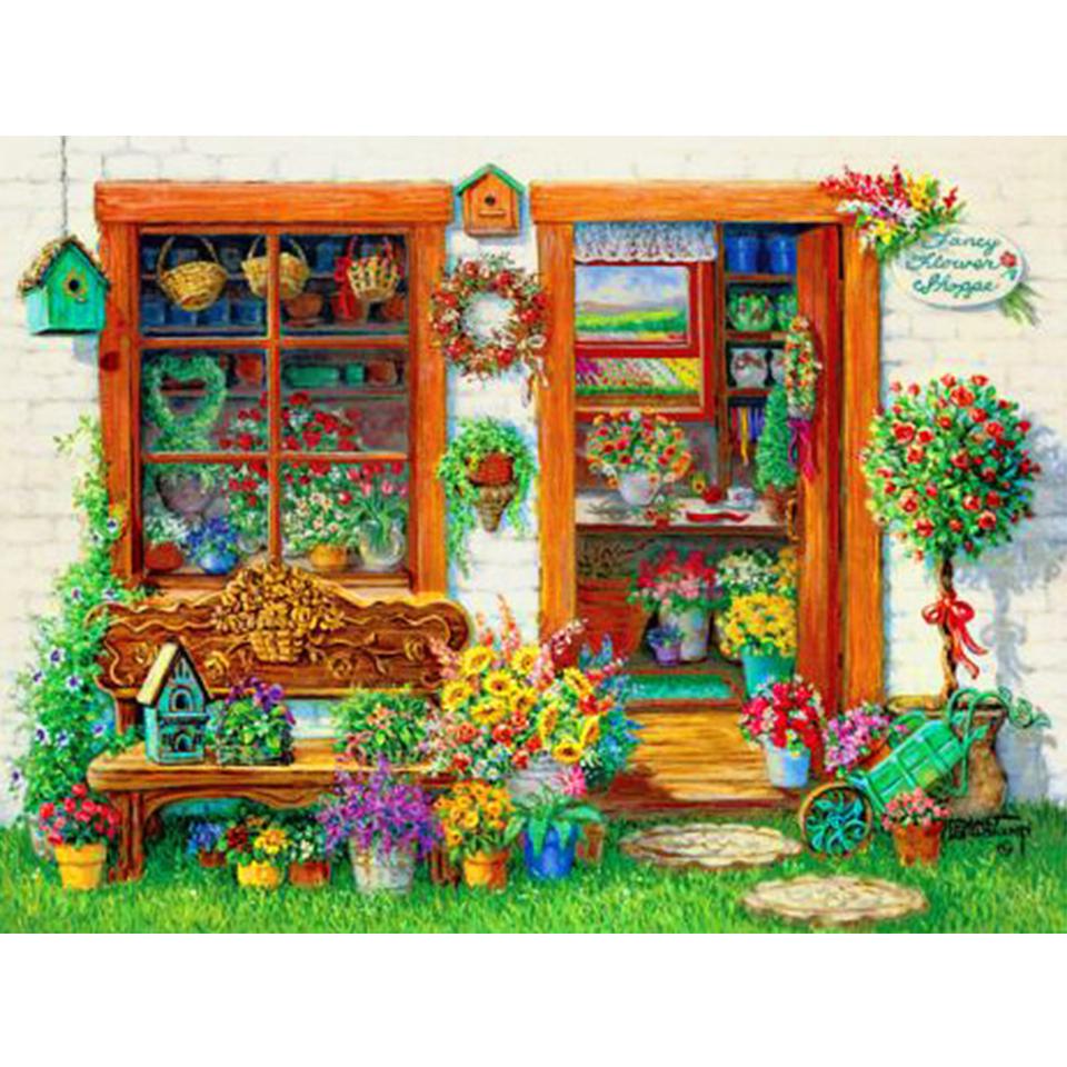 5D DIY Full Round Diamond Painting Flower Diamond Embroidery Landscape Picture Cross Stitch Rhinestone Mosaic Home Decoration