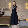 2024 French Retro Print Sleeveless Casual Dress for Women