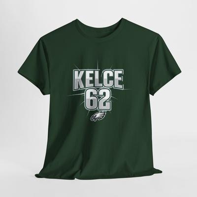 T-shirt Jason Kelce #62 Philadelphia Eagles, Maglietta da Football Unisex, Giorno della Partita.