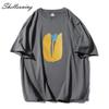 Shellsuning Summer Aesthetic Floral T Shirts Women Loose Short Sleeve Cotton Printed Tees Female Casual O Neck Vintage Base Tops