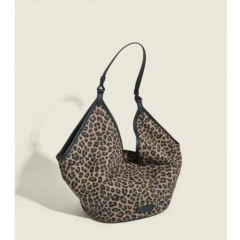 Fashion Tote Bags Women's Shoulder Bags New Leopard Print Canvas Bag Niche Leisure Versatile High Capacity Trend Crossbody Bags