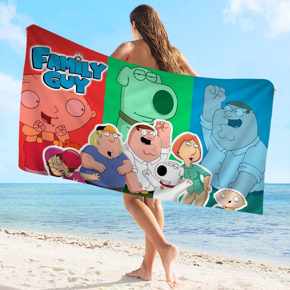 Adult Animation F-Family G-Guy Microfiber Printed Beach Towel Mountain Climbing Yoga Beach Swimming Running Absorbent Soft Towel