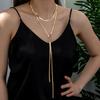 A String of Explosive Temperament Double Wear New Trendy Sweater Chain Women's High-end Sense Long Simple Atmosphere High-end Necklace