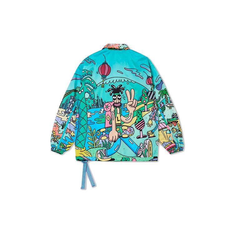 Li-Ning Cartoon All-Over Print Casual Long Sleeve Shirt Jacket Unisex shirts Green AFDR797-3