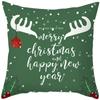 Merry Christmas Cushion Cover Santa Claus Elk Pillow Cover Living Room Sofa Home Room Decorations