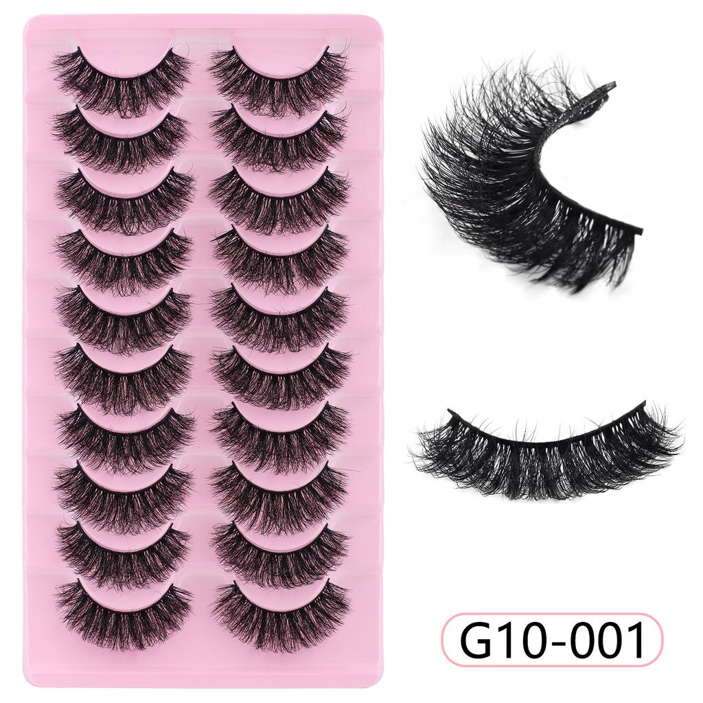 10 Pairs Of Thick False Eyelashes Simulation Style Daily Makeup Wearing Eyelashes
