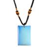 Natural Crystal Pendant Necklace Necklace, Healing Energy Stone with Adjustable Braided Rope, Polished Fake Gemstone Jewelry for Men Women Rectangle