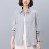 Camisa Listrada de Manga Longa Feminina - Moda Primavera 2025 para um Look Jovem e Estiloso