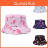 New European And American Style Flamingo Print Reversible Fisherman Hat Female Trendy Sun Hat
