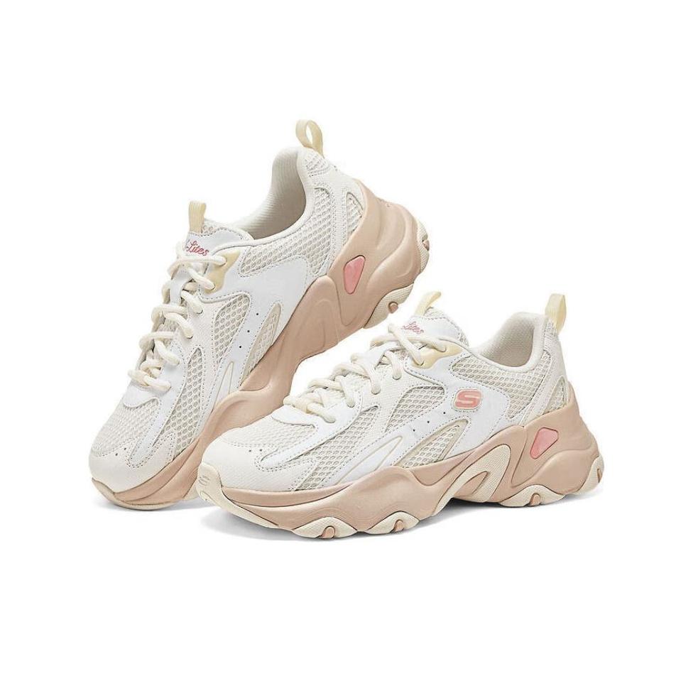 Skechers DLites 5.0 Panda Schuhe Bequem Vielseitig Stoßdämpfend Langlebig Leicht Stützend Erhöhte Höhe Niedrig geschnitten Dad Shoes 150523-WTAN