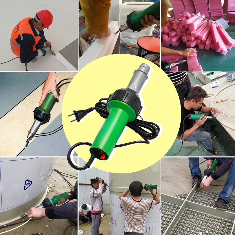 AC220V 1600W Plastic Welding Gun Machine Handheld Electric Hot Air Gun Portable Plastic Welding Torch Welder Tools Kit