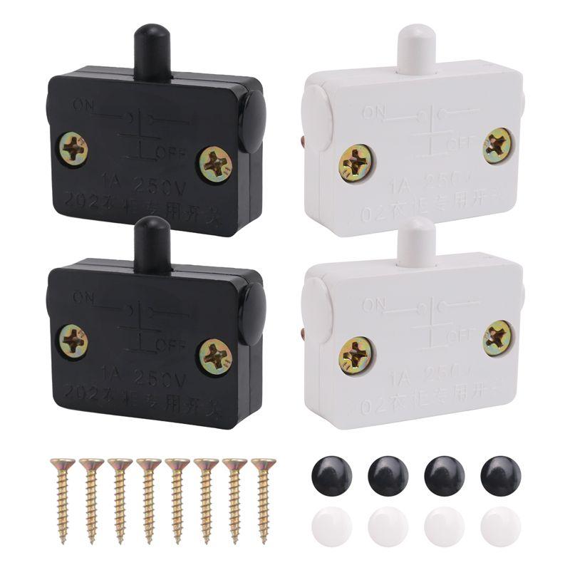 AEE4-4 Pcs Cabinet Door Switch Cabinet Lamp Switch Drawers Open On Close Door For 12V 24V 110V